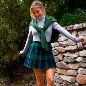 NWT Aerie Plaid Pleated Skirt